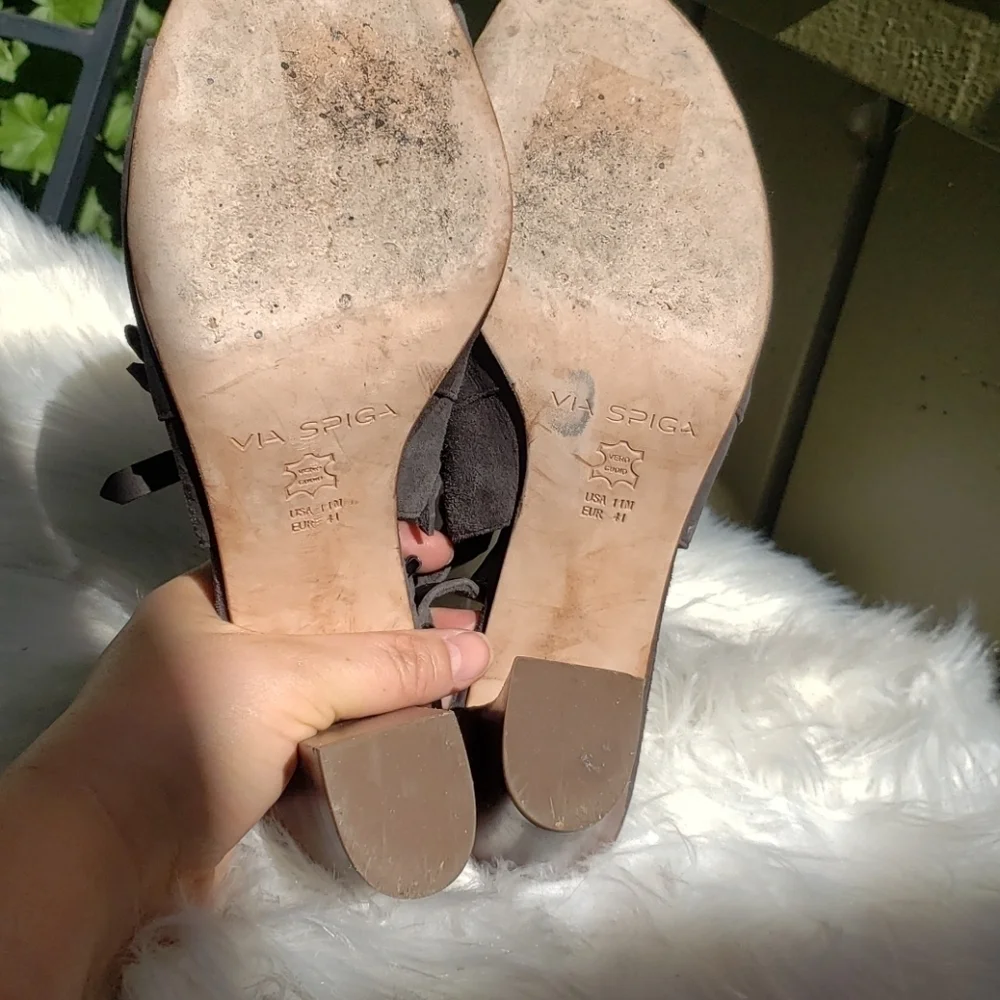 Via Spiga Kilty Peep Toe Slingbacks sandals shoetie 11M